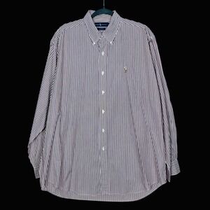 Ralph Lauren Men's Striped Button Down Shirt Long Sleeve Classic Fit Size L